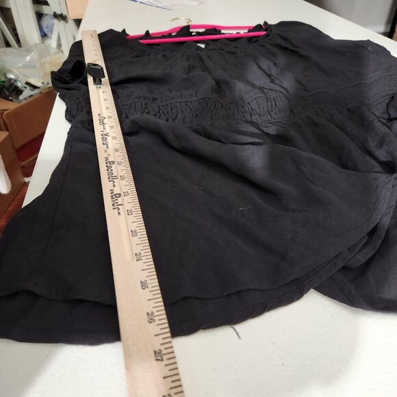 Torrid Shirt Womens 3XL Black Tunic Peasant Top Short Sleeve Back Boho - Picture 6 of 13